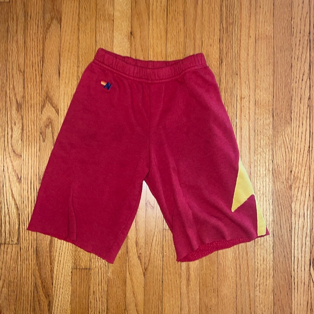 Aviator Nation Kids Cut off  sweat shorts with bolt